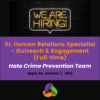 We're Hiring: Sr. Human Relations Specialist-Outreach & Engagement